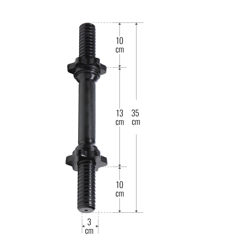 Hantelių grifas 35 cm su srieginiais užraktais, 30 mm