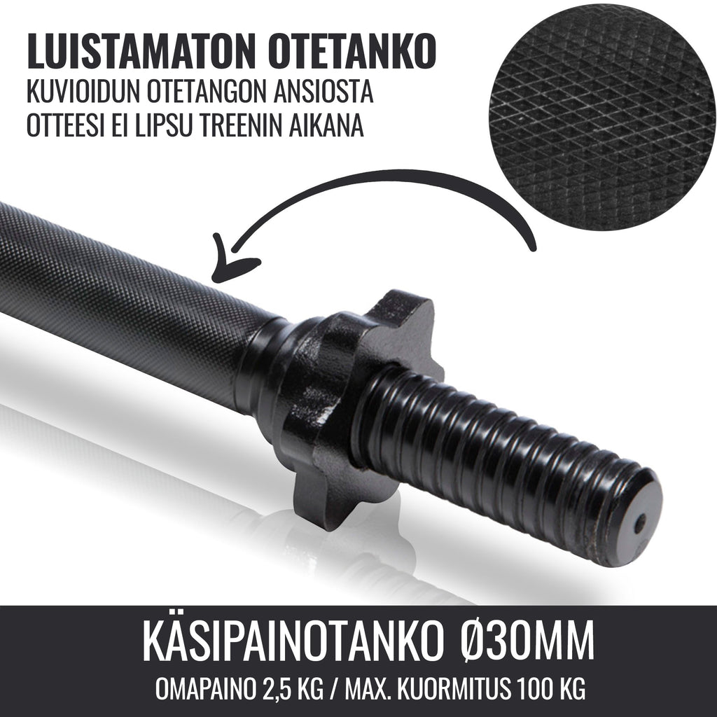 Hantelių grifai su srieginiais užraktais 30 mm, 35 cm, 2 vnt.