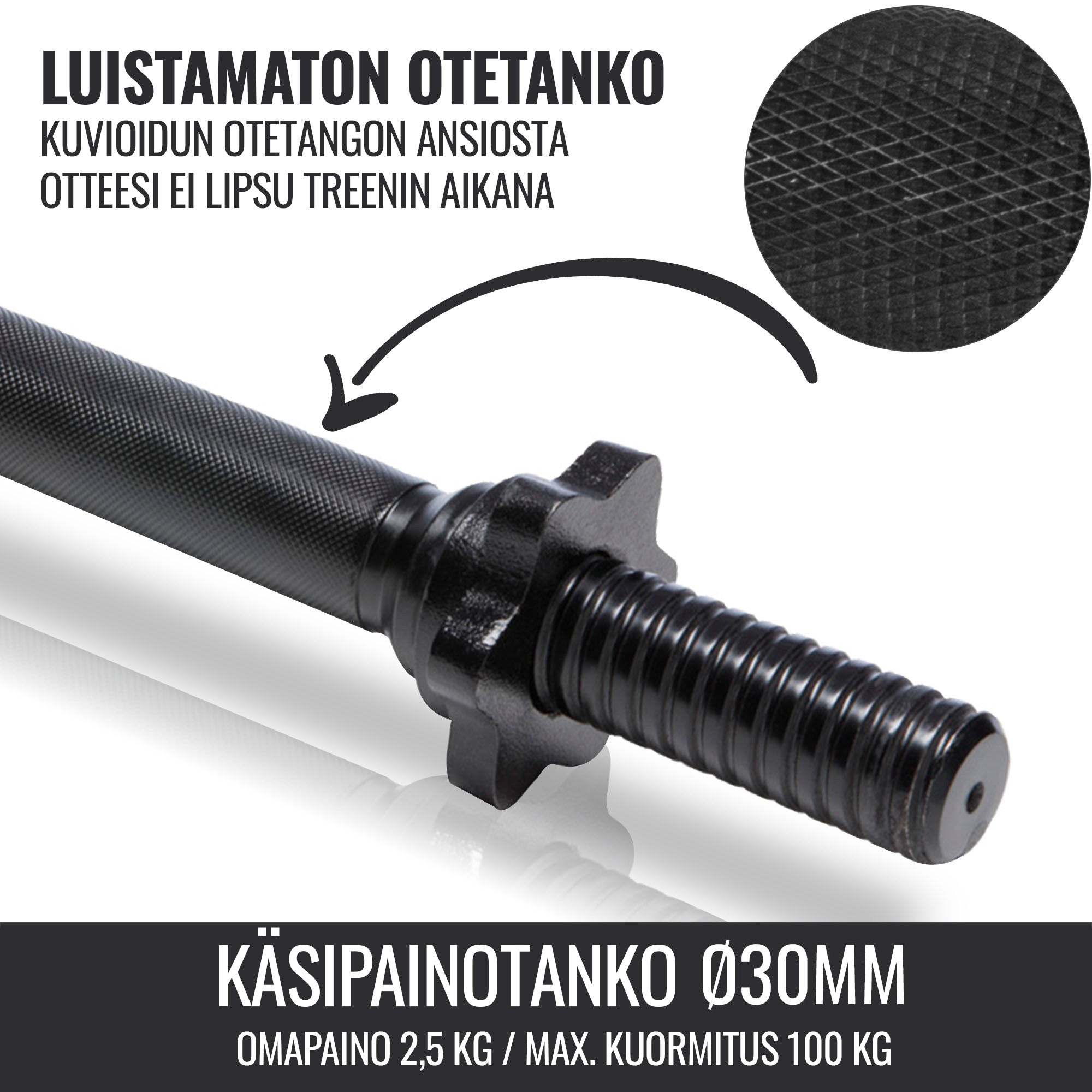 Hantelių grifai su srieginiais užraktais 30 mm, 35 cm, 2 vnt.