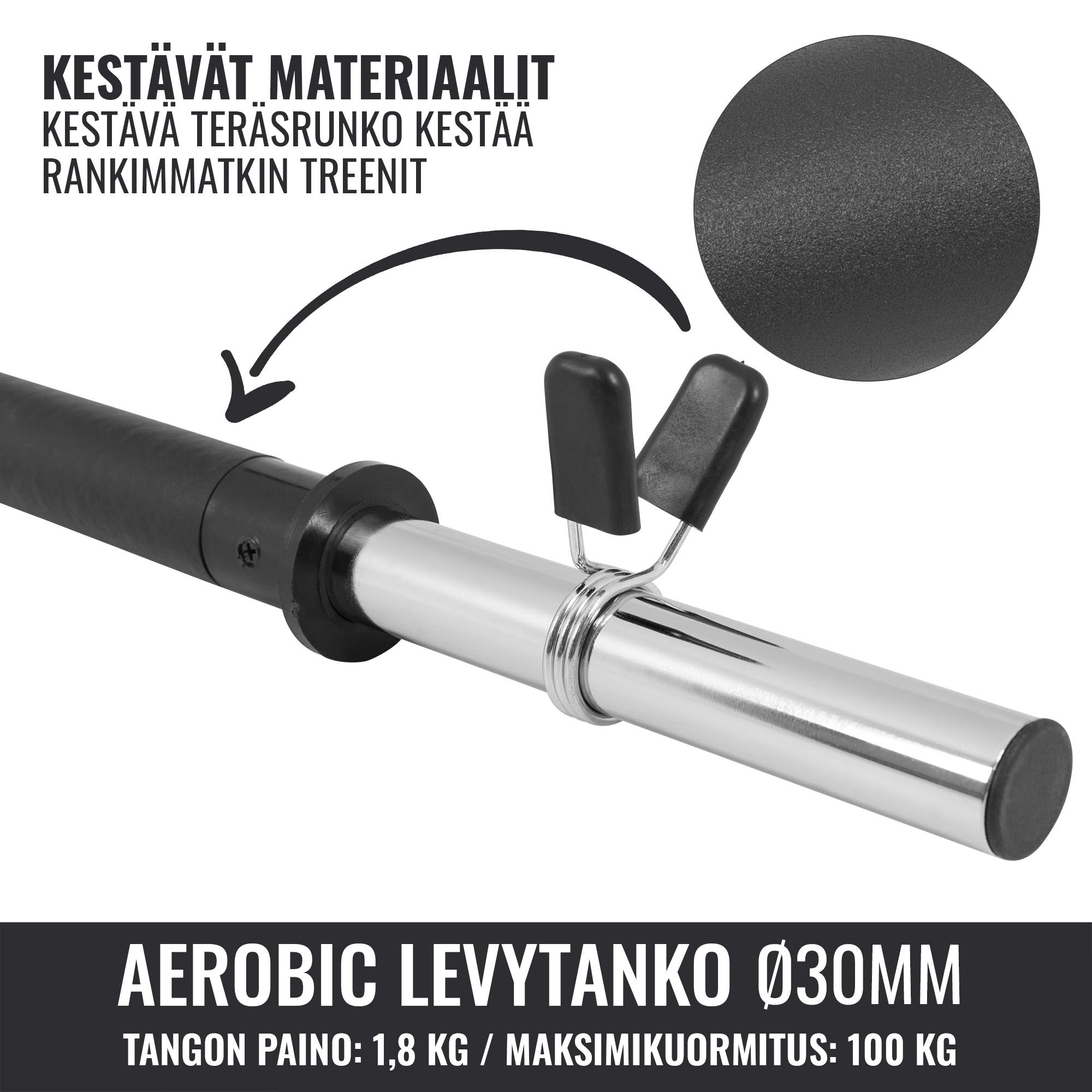 Aerobika štanga su spyruokliniais užraktais 130 cm