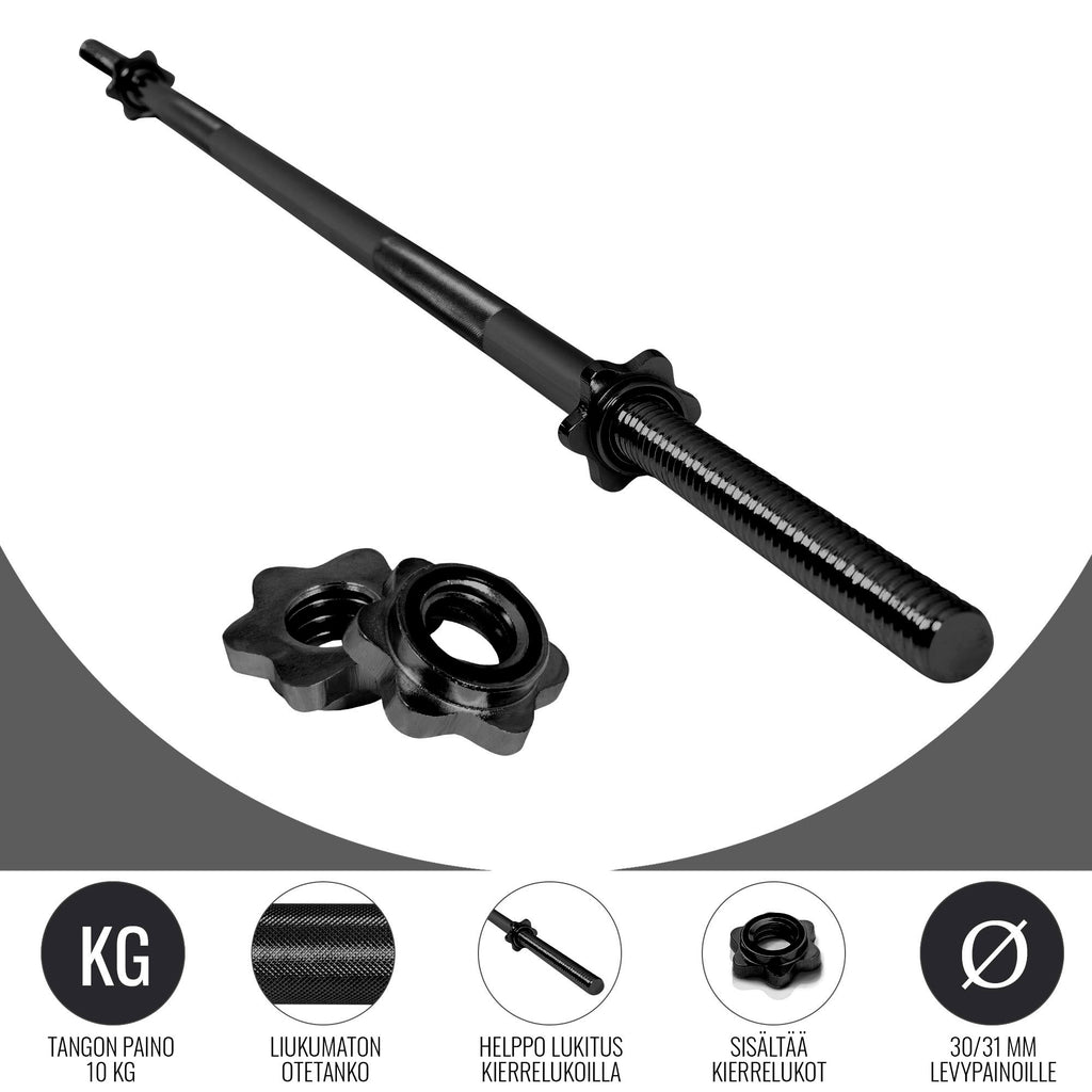 Tiesi štanga 170 cm su srieginiais užraktais, 30 mm