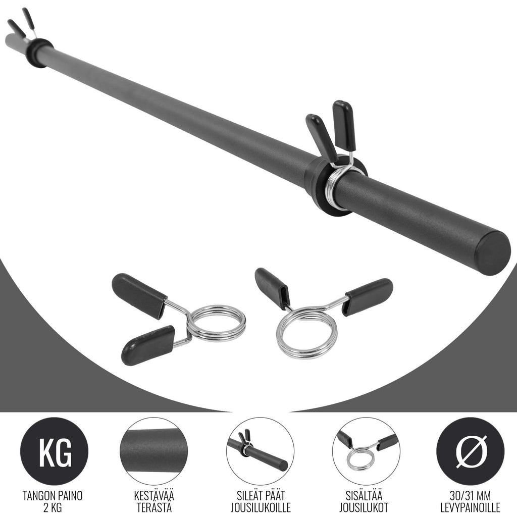 Aerobika / pump grifas 130 cm – su spyruokliniais užraktais, juodas