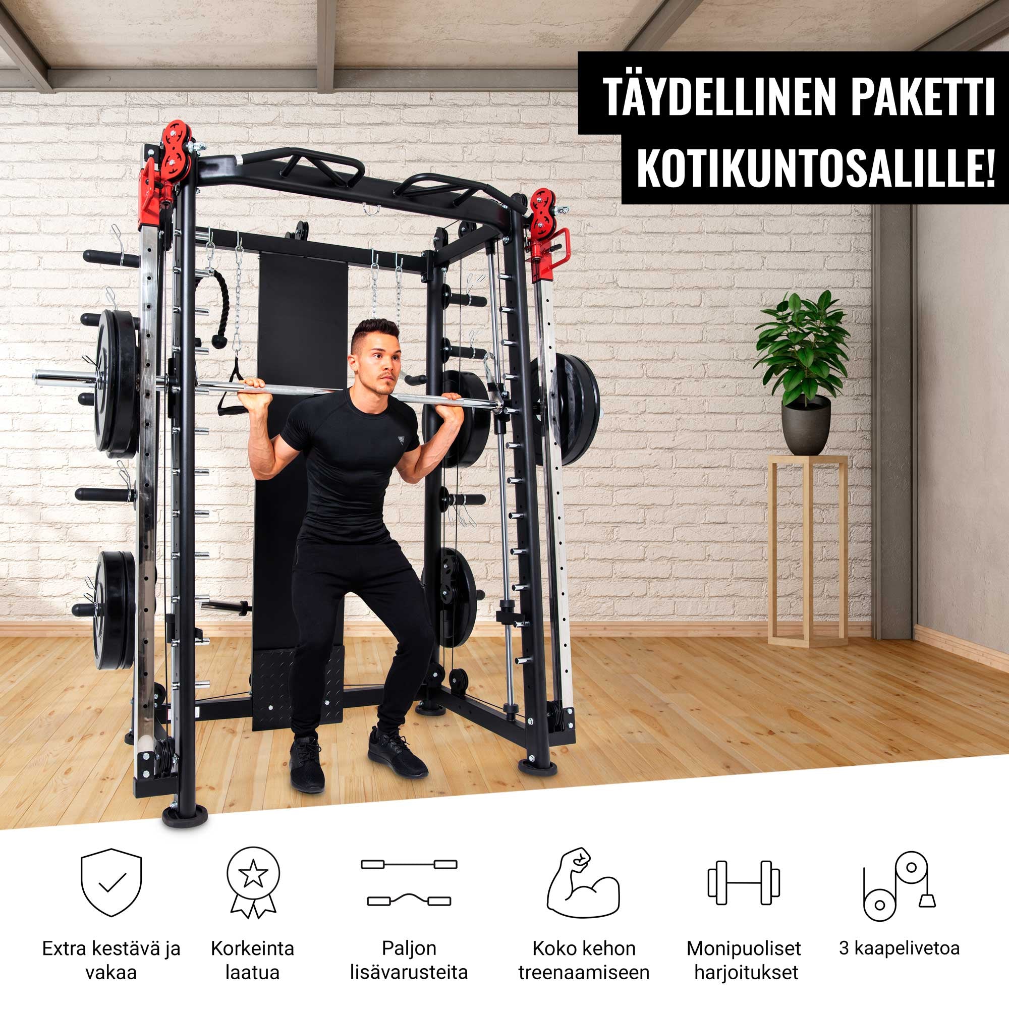 Smith treniruoklis XXL su trimis skriemulių sistemomis