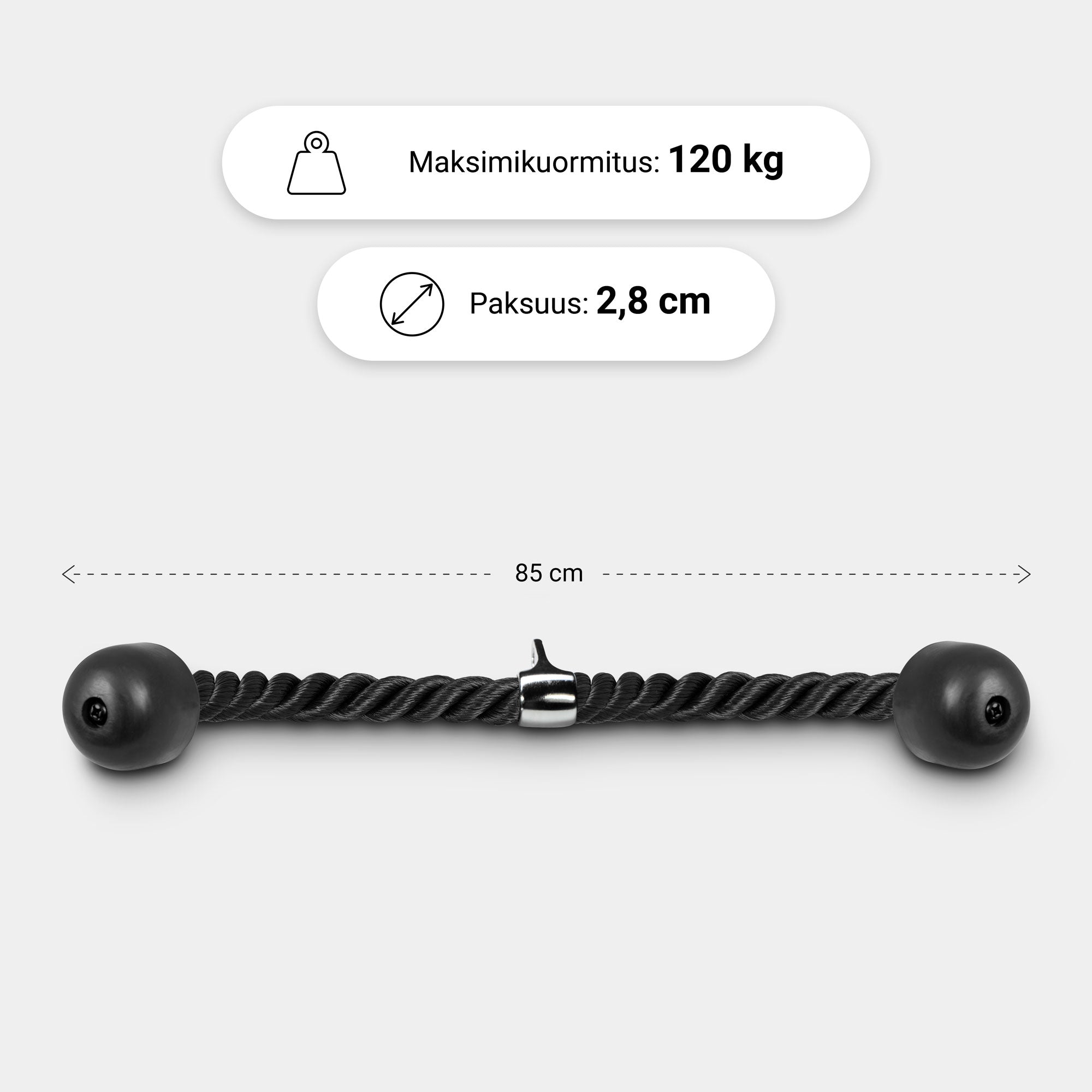 Tricepso virvė skriemulių sistemai 85 cm