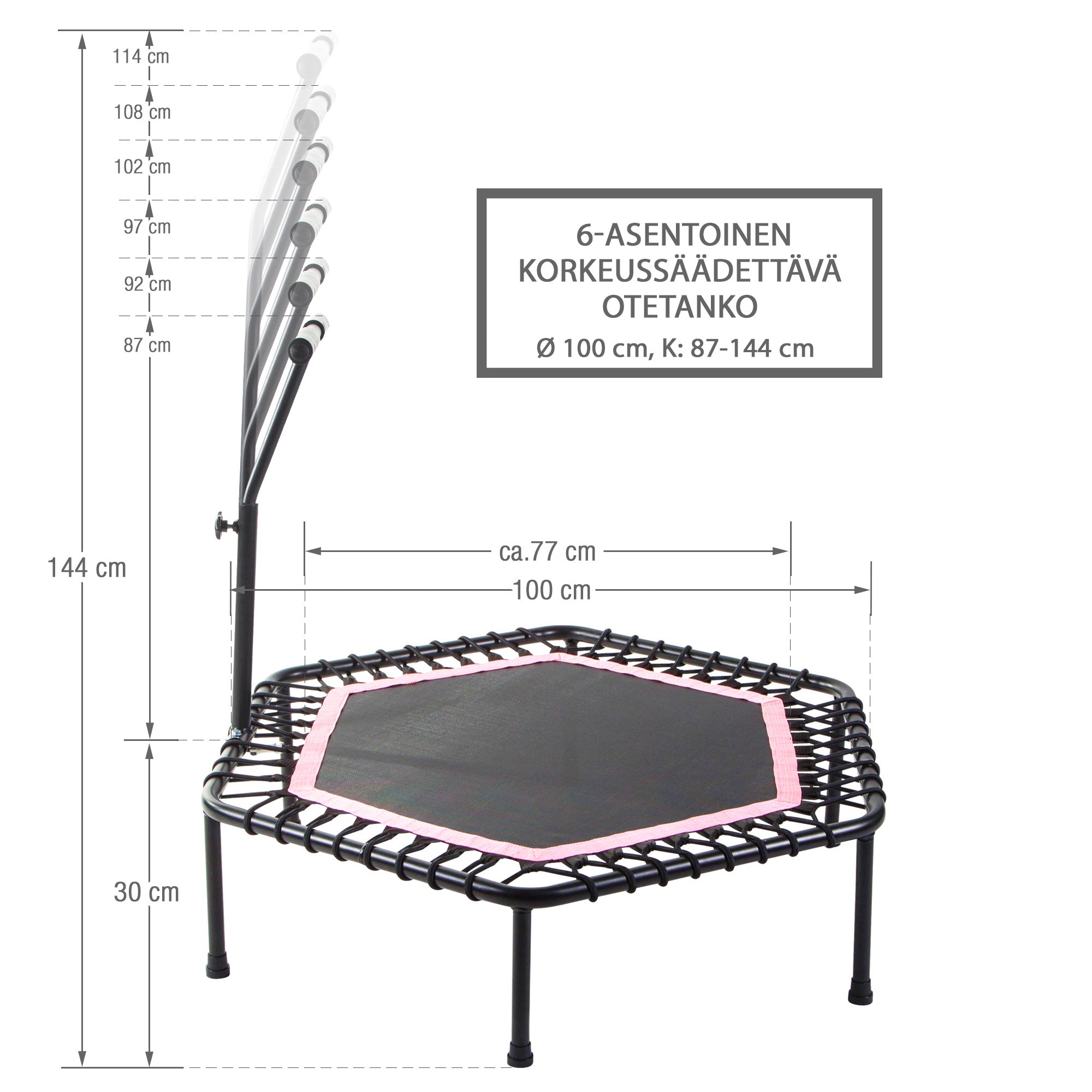 Fitneso batutas 100 cm su laikymo rankena