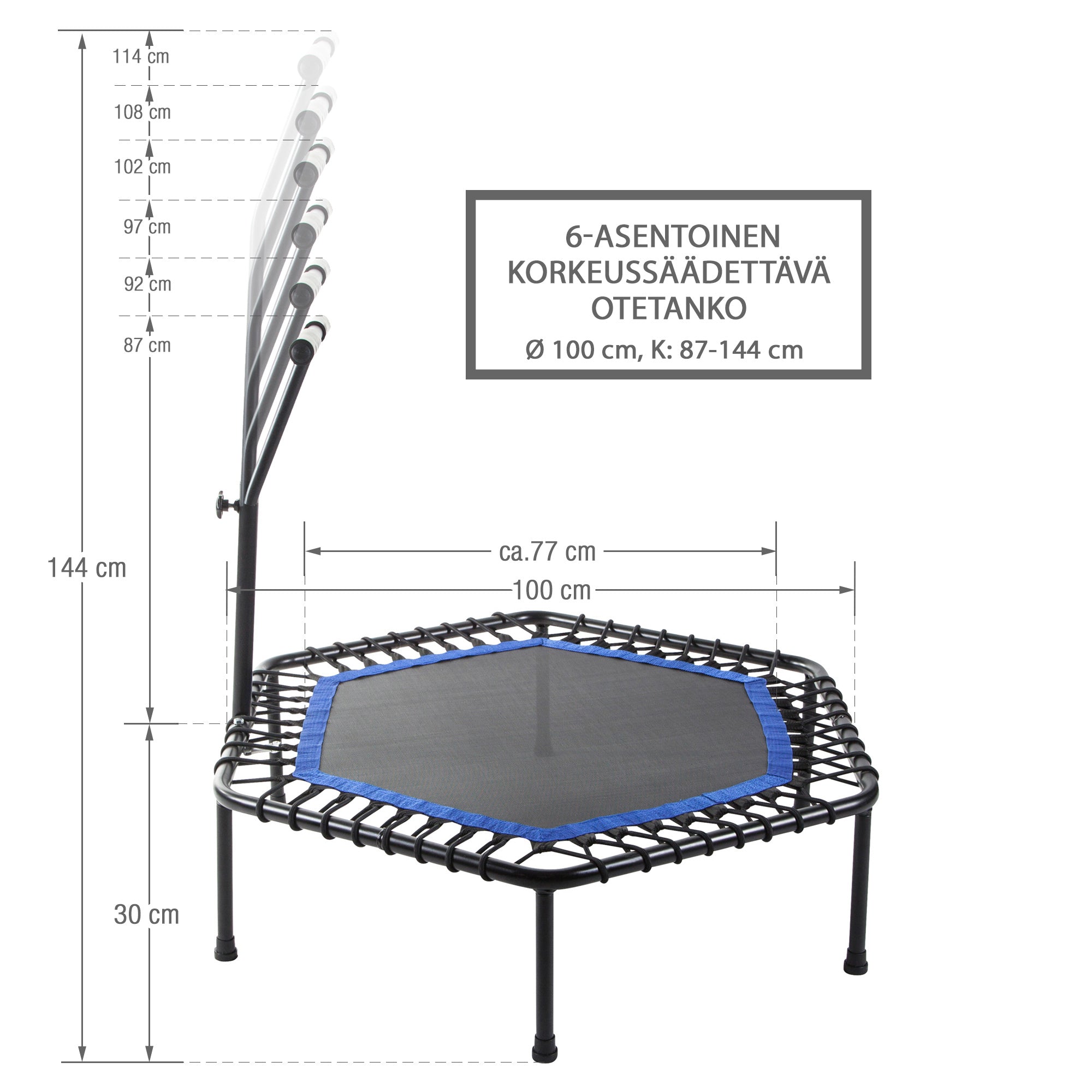 Fitnesas batutas 100 cm su rankena