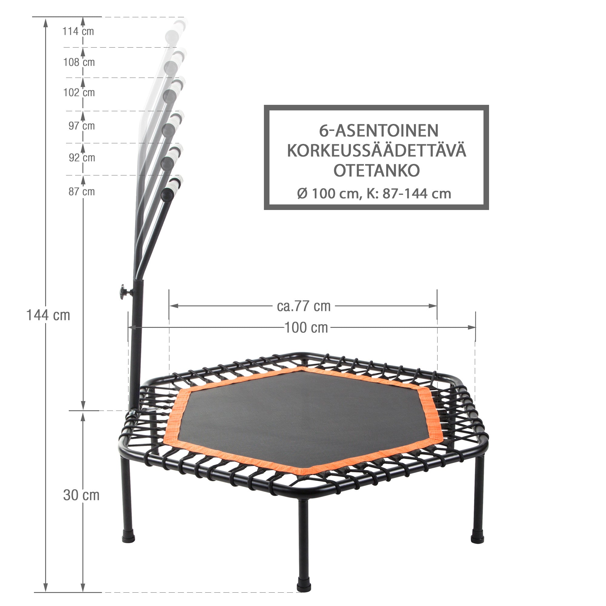 Fitneso batutas 100 cm su laikymo rankena