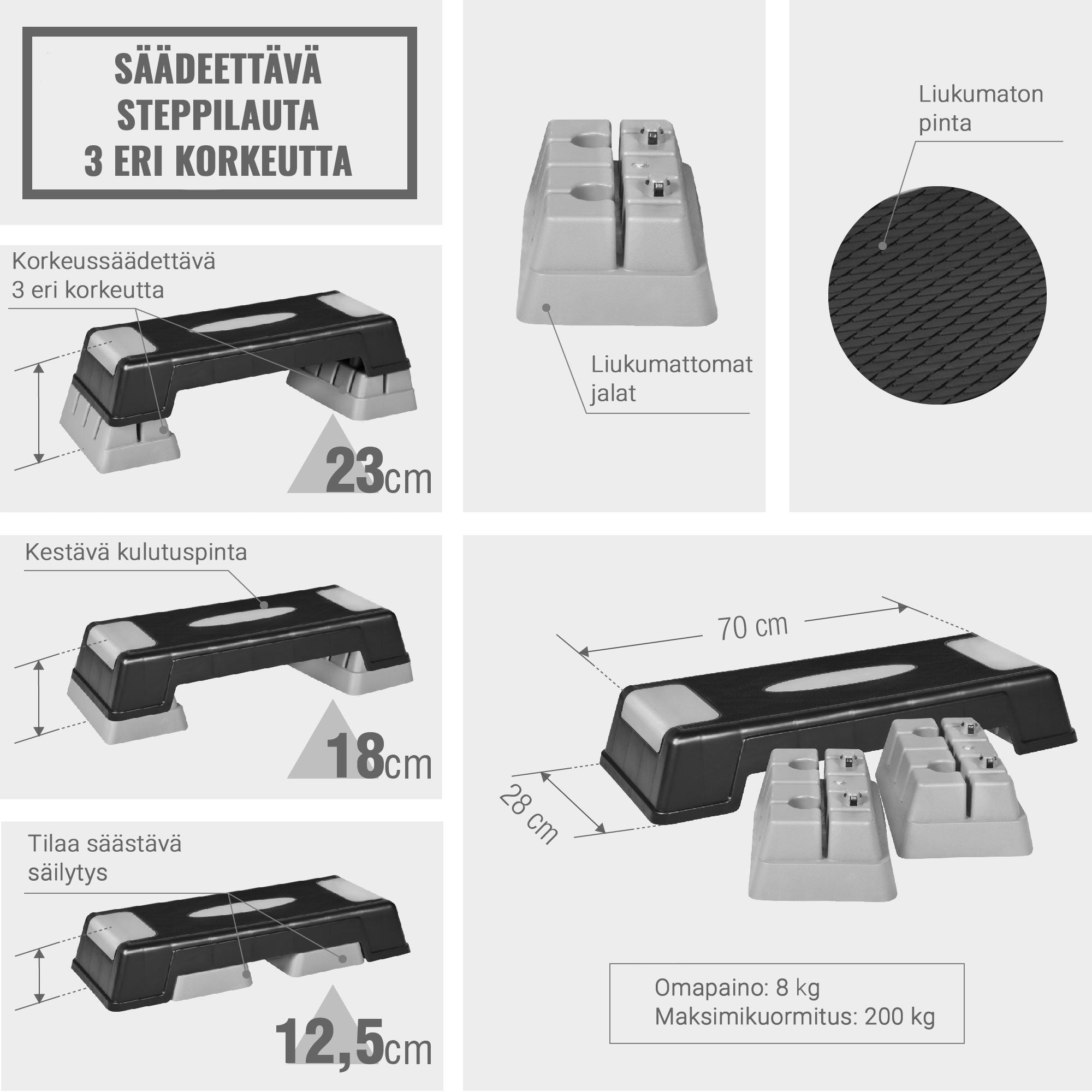 Reguliuojamo aukščio STEP platforma XS