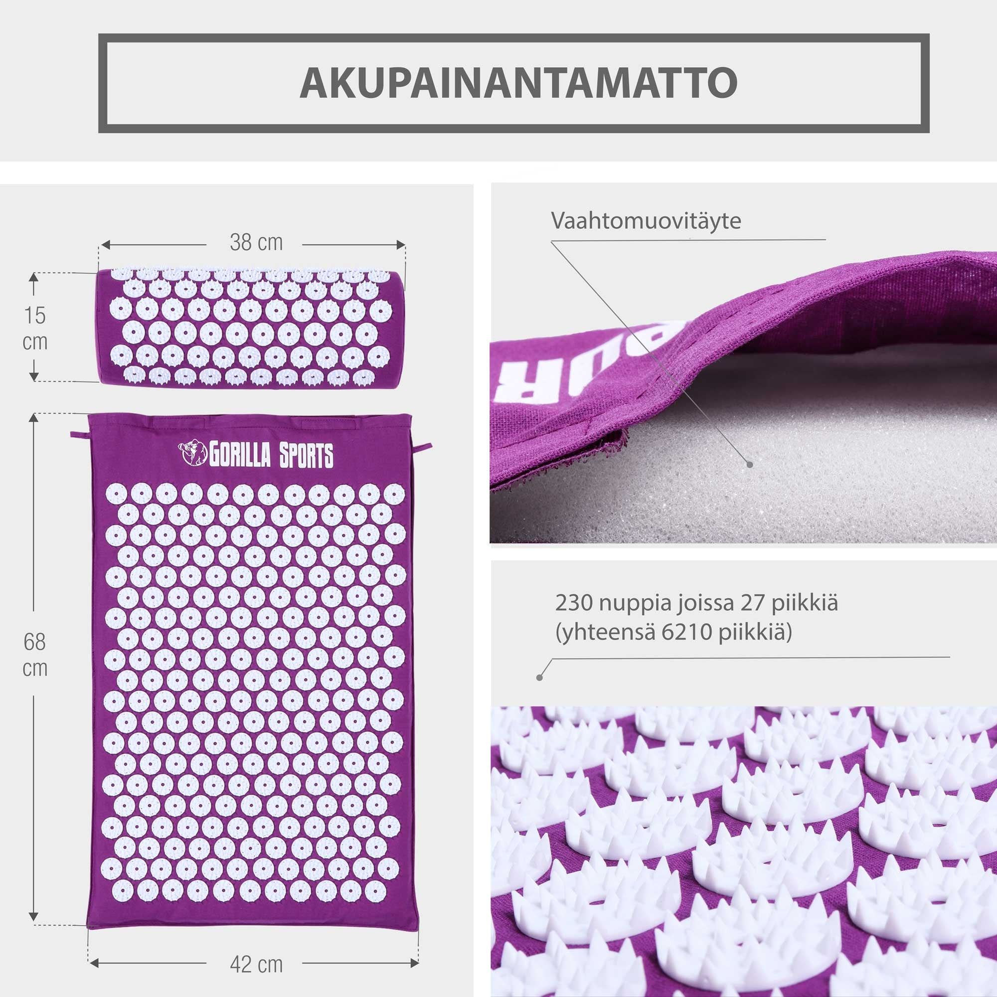 Akupresūros kilimėlis ir pagalvė su nešimo krepšiu