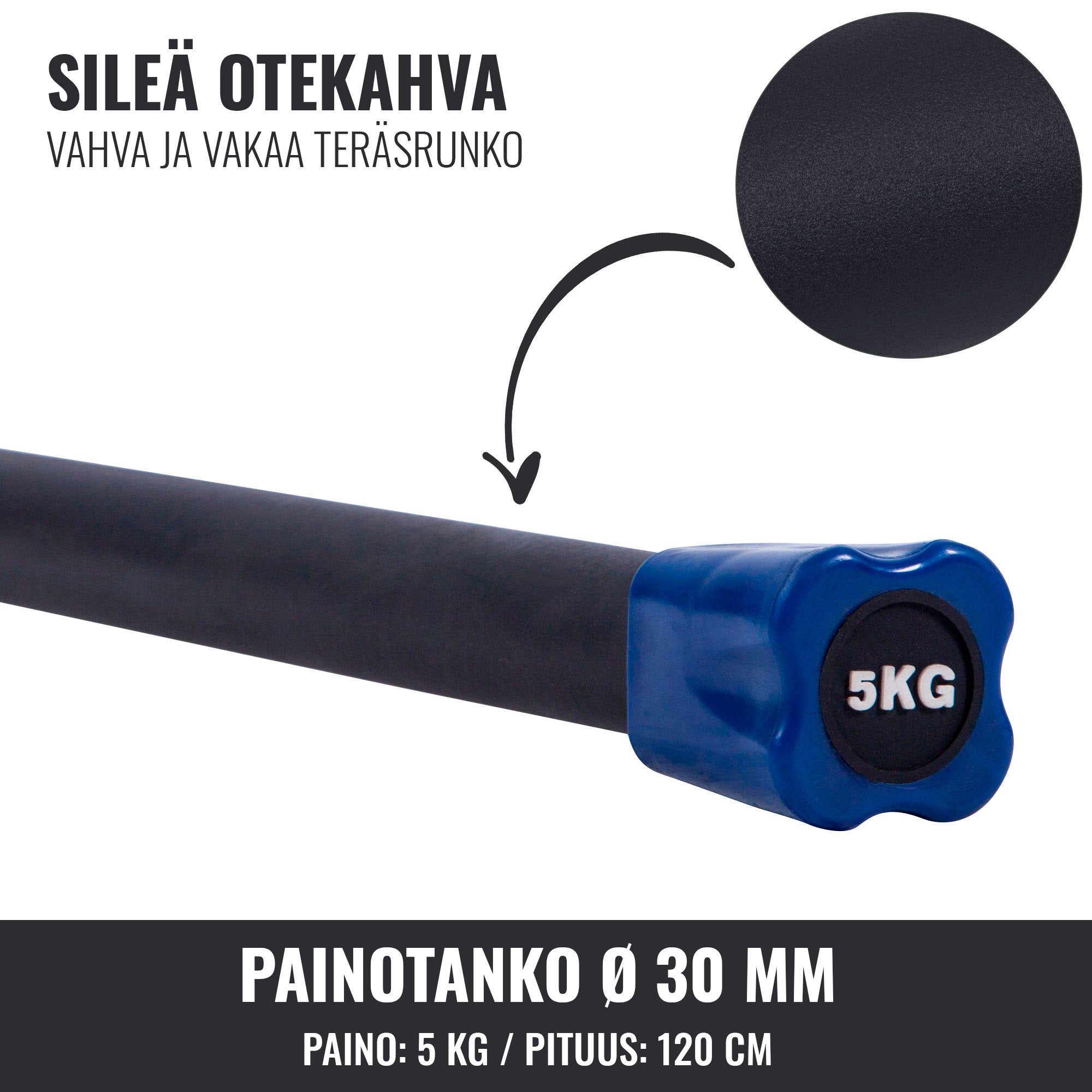 Aerobika Bar 1–10 kg – fiksuoto svorio grupinių treniruočių štanga