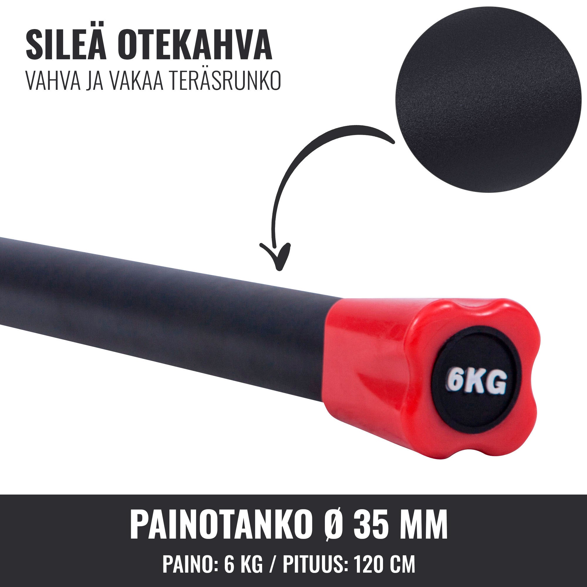 Aerobika Bar 1–10 kg – fiksuoto svorio grupinių treniruočių štanga