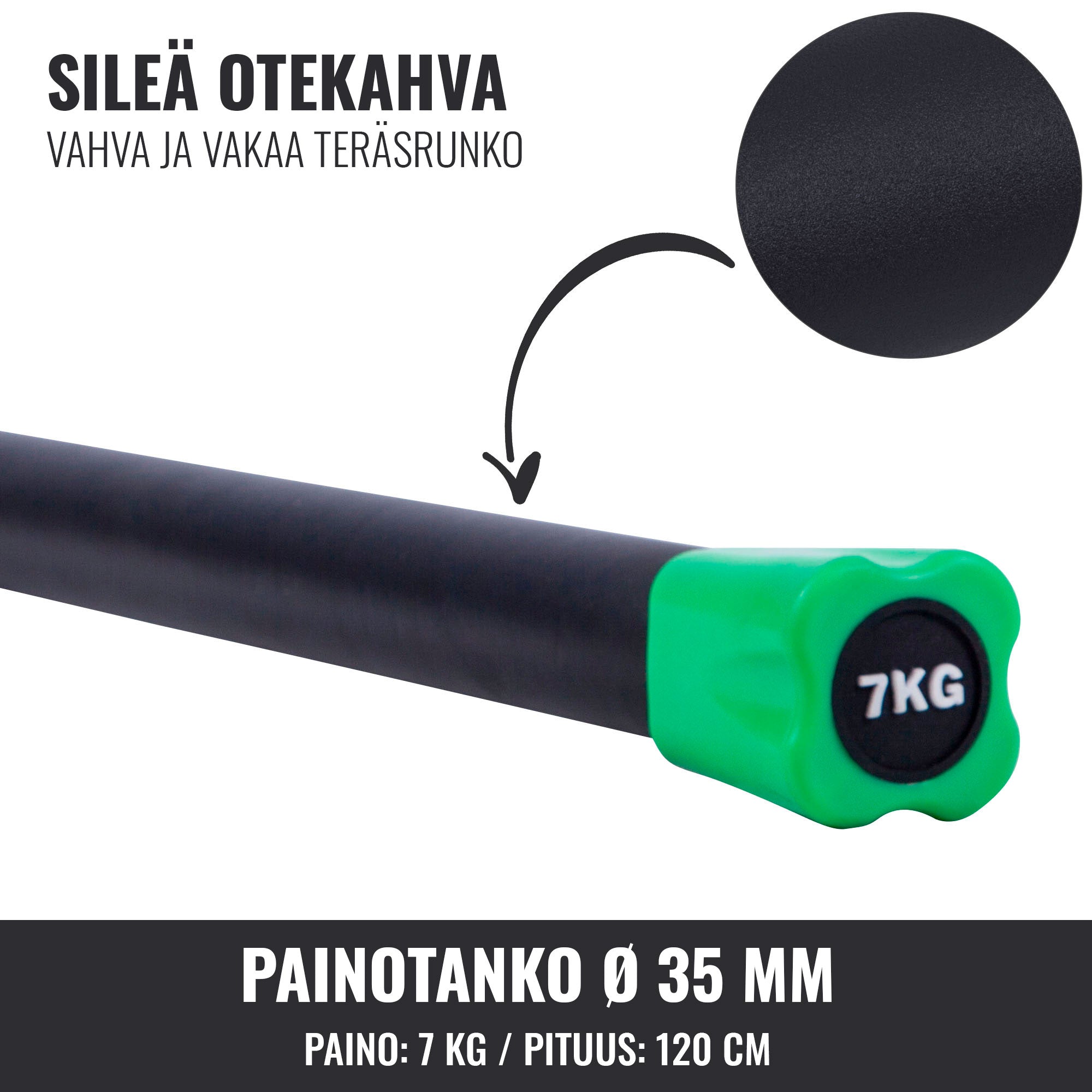 Aerobika Bar 1–10 kg – fiksuoto svorio grupinių treniruočių štanga