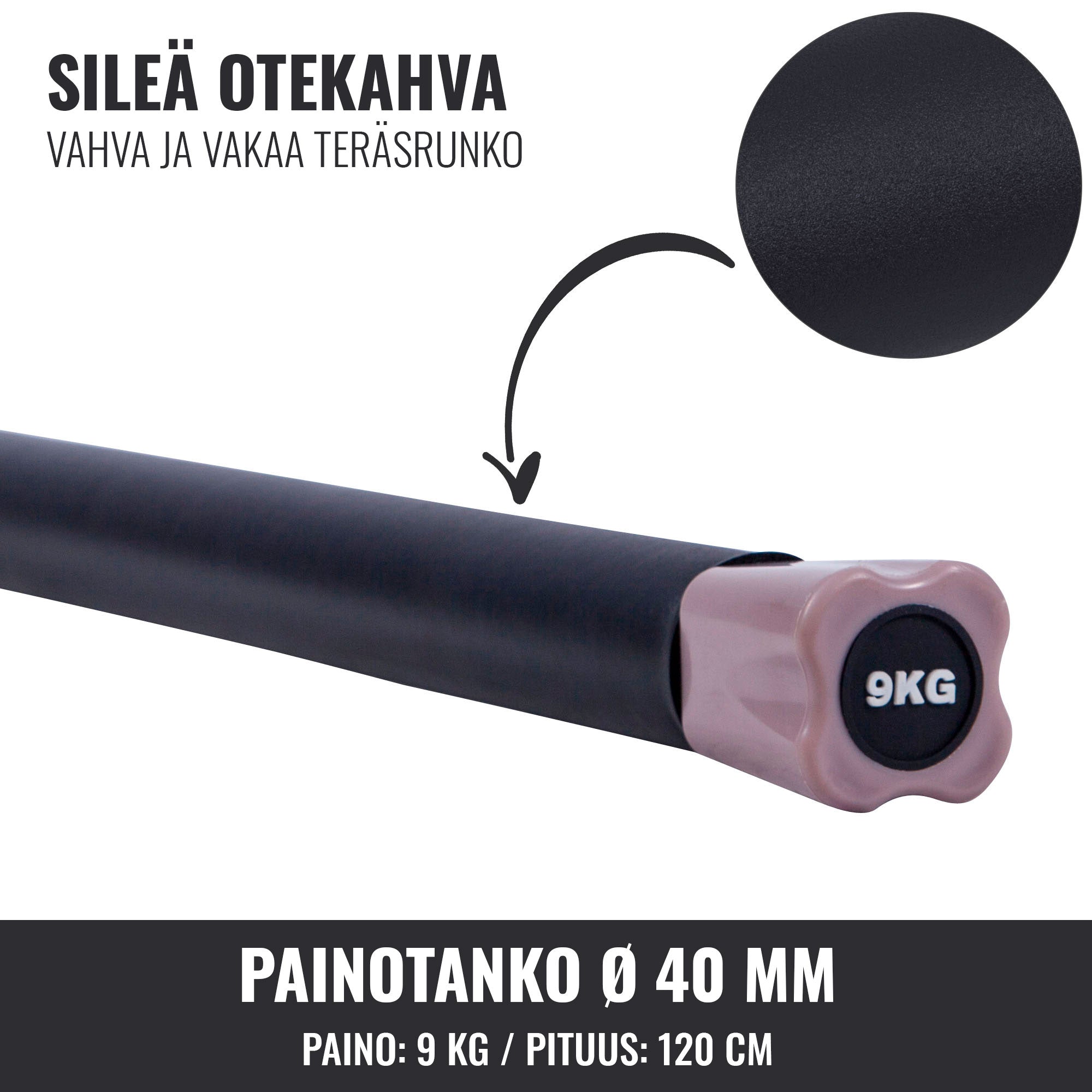 Aerobika Bar 1–10 kg – fiksuoto svorio grupinių treniruočių štanga