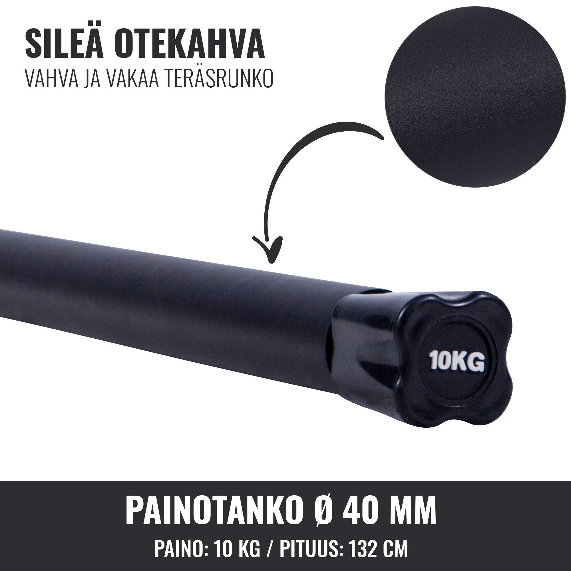 Aerobika Bar 1–10 kg – fiksuoto svorio grupinių treniruočių štanga
