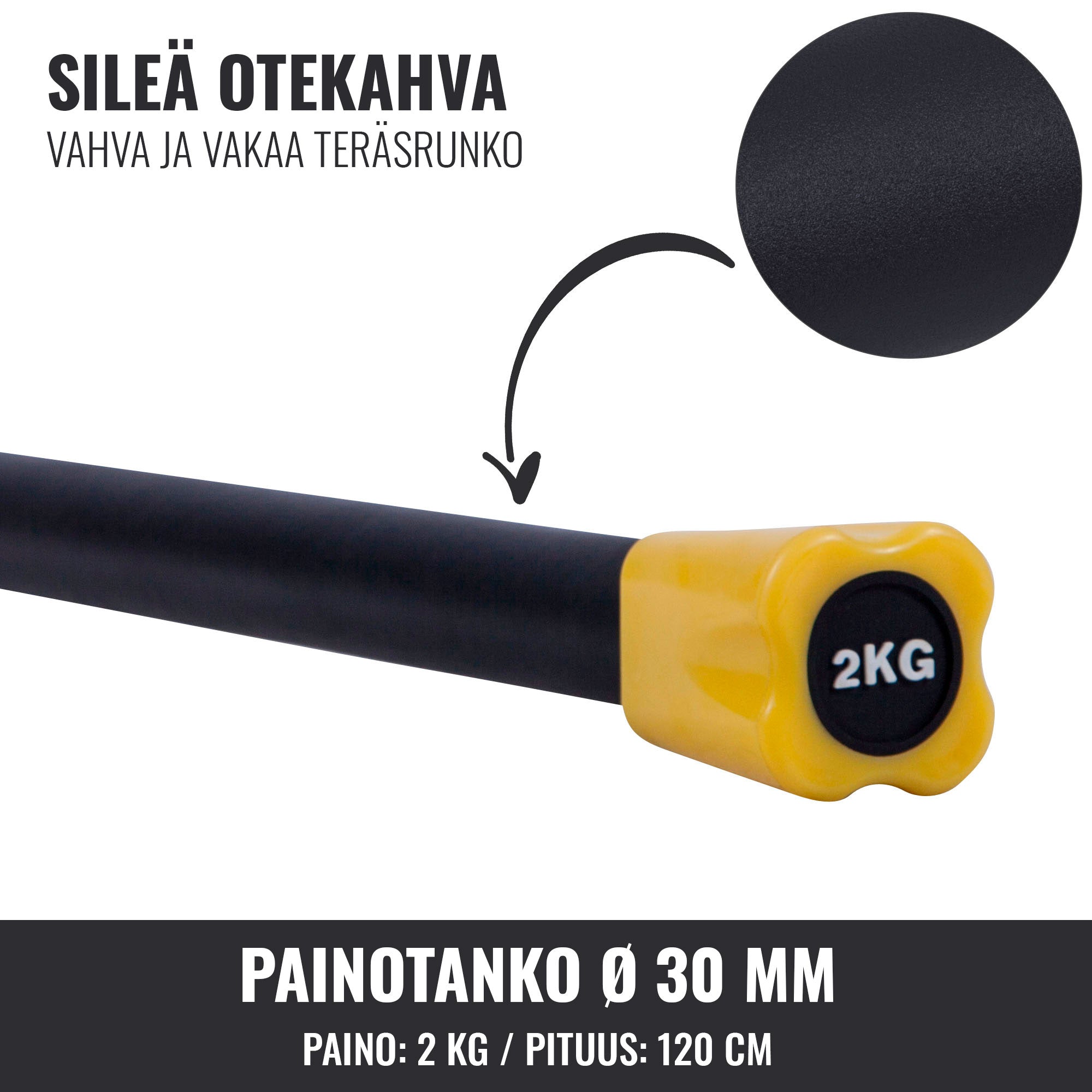 Aerobika Bar 1–10 kg – fiksuoto svorio grupinių treniruočių štanga