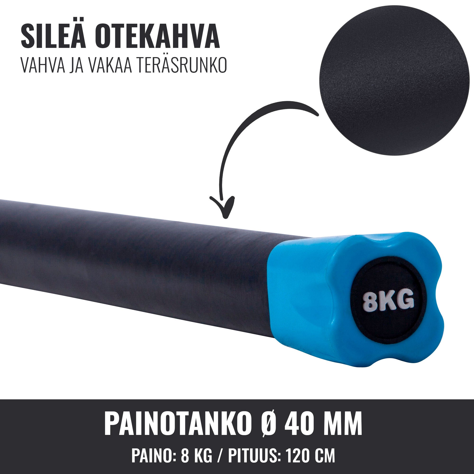 Aerobika Bar 1–10 kg – fiksuoto svorio grupinių treniruočių štanga