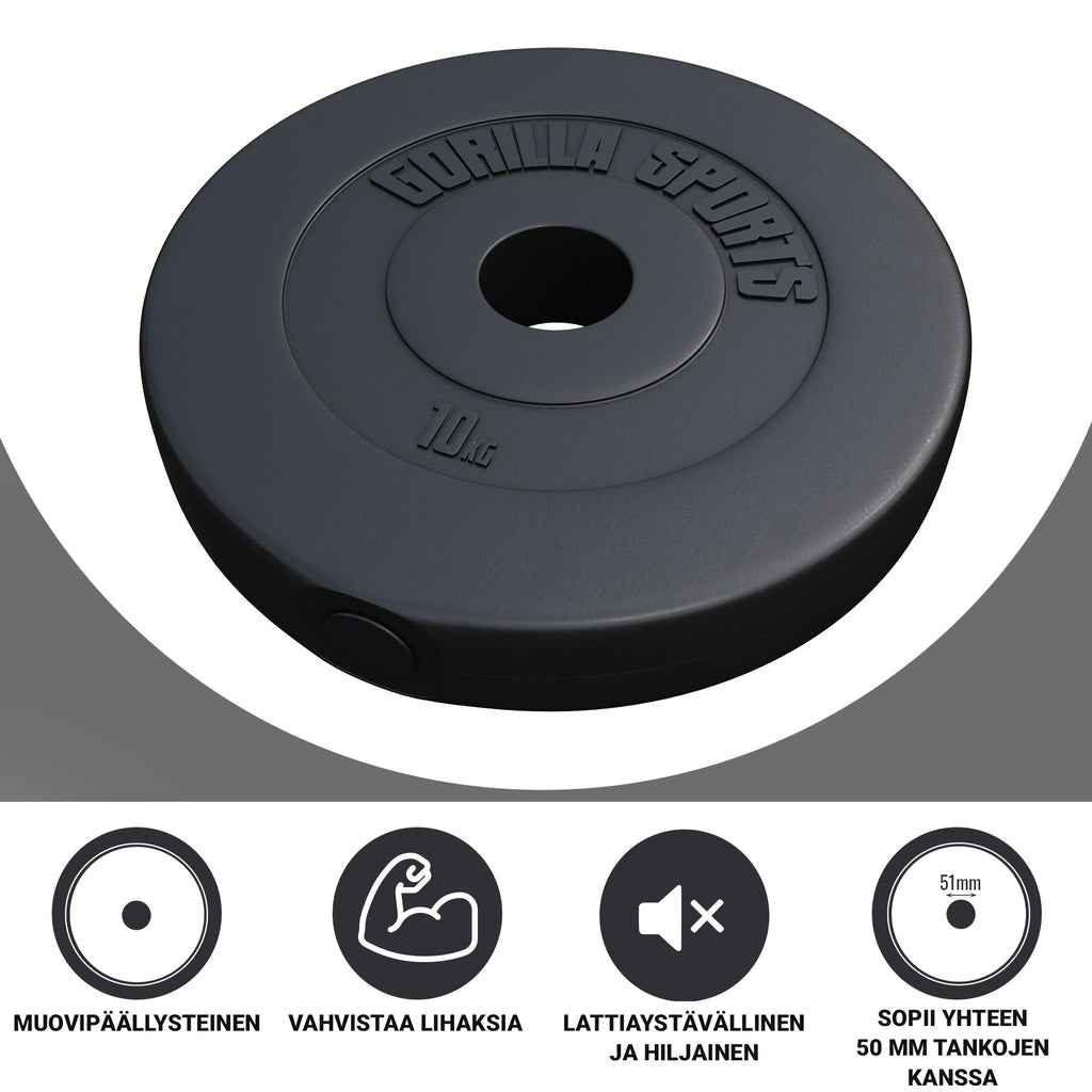 Vinilu dengtas svorio diskas 10 kg 50 mm