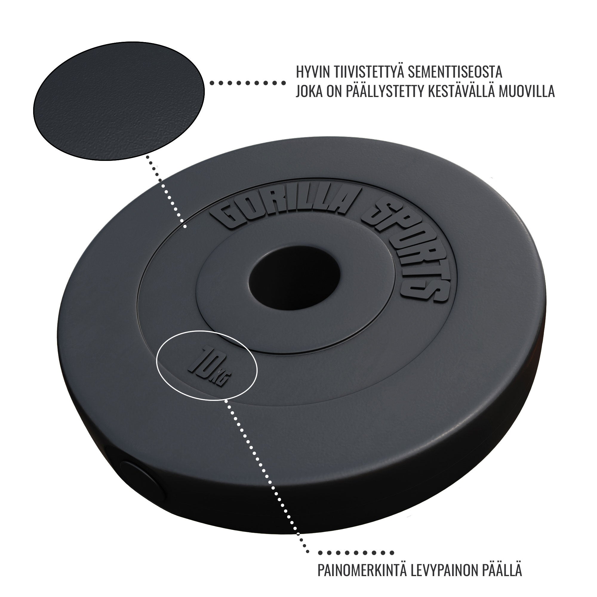Vinilu dengtas svorio diskas 10 kg 50 mm