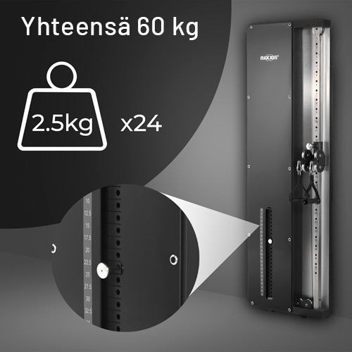 SmartGym H1 sieninė skriemulių sistema su 60 kg svorių bloku