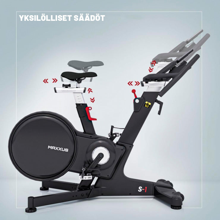 Treniruoklis dviratis S1 su LCD ekranu ir 18 kg smagračiu