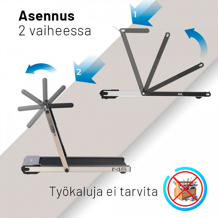 M8 sulankstomas bėgimo takelis, raudonas