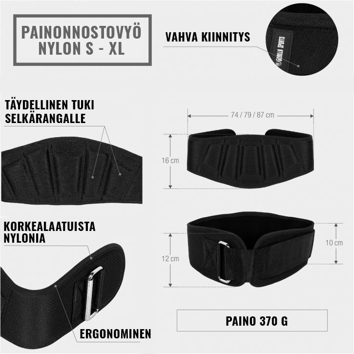 Svorių kilnojimo diržas L 93–107 cm