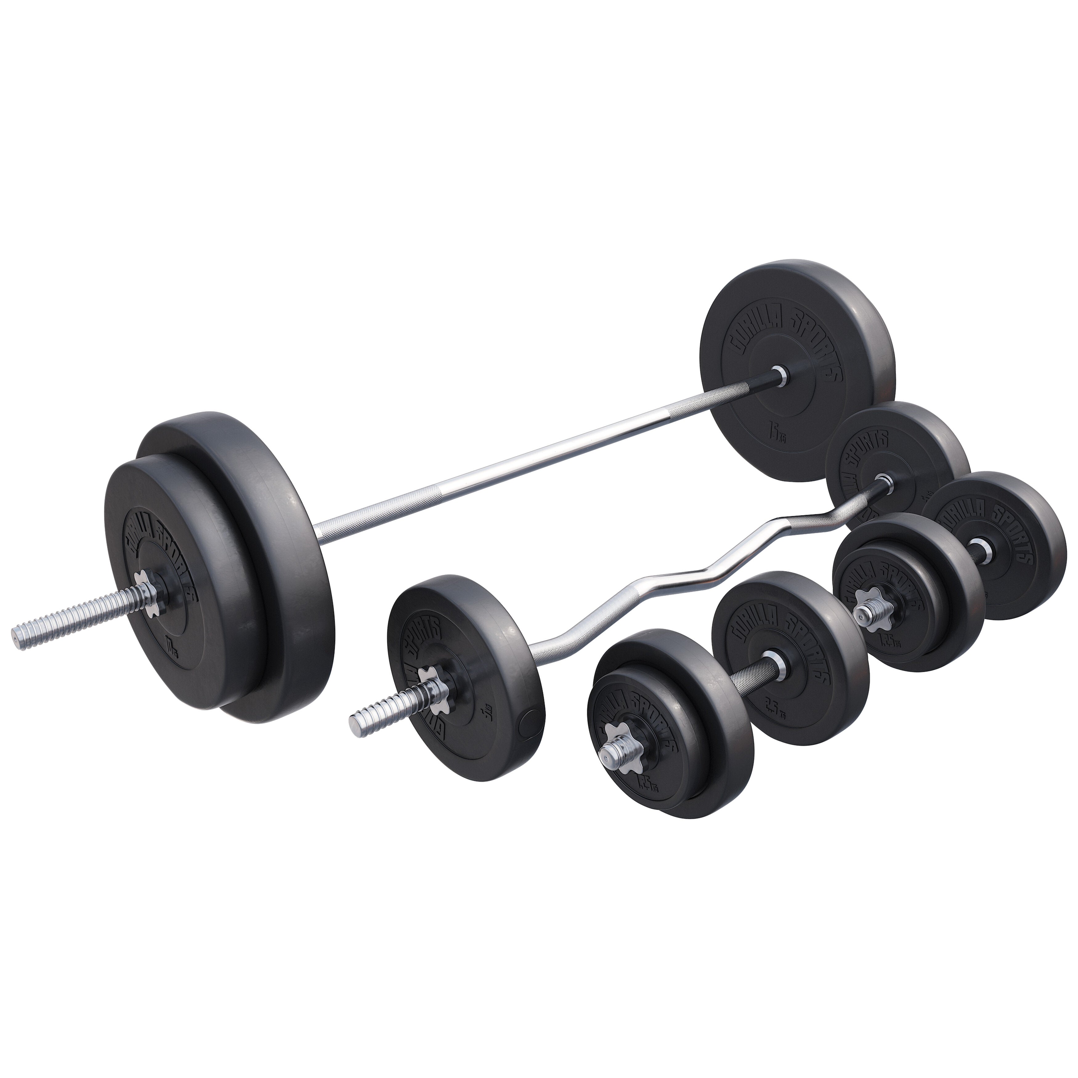 Vinilinis štangos rinkinys 100 kg su tiesiu ir EZ grifu