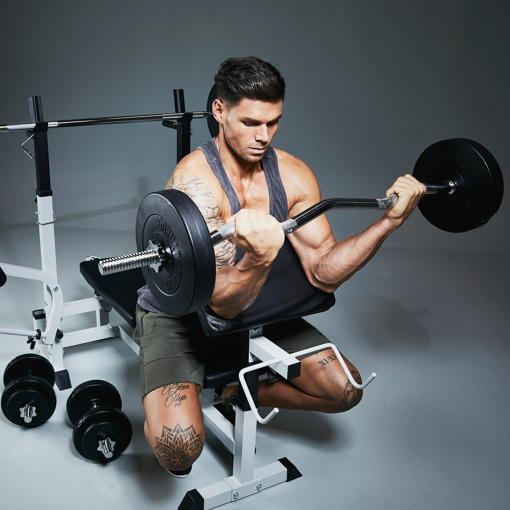 Vinilinis štangos rinkinys 100 kg su tiesiu ir EZ grifu
