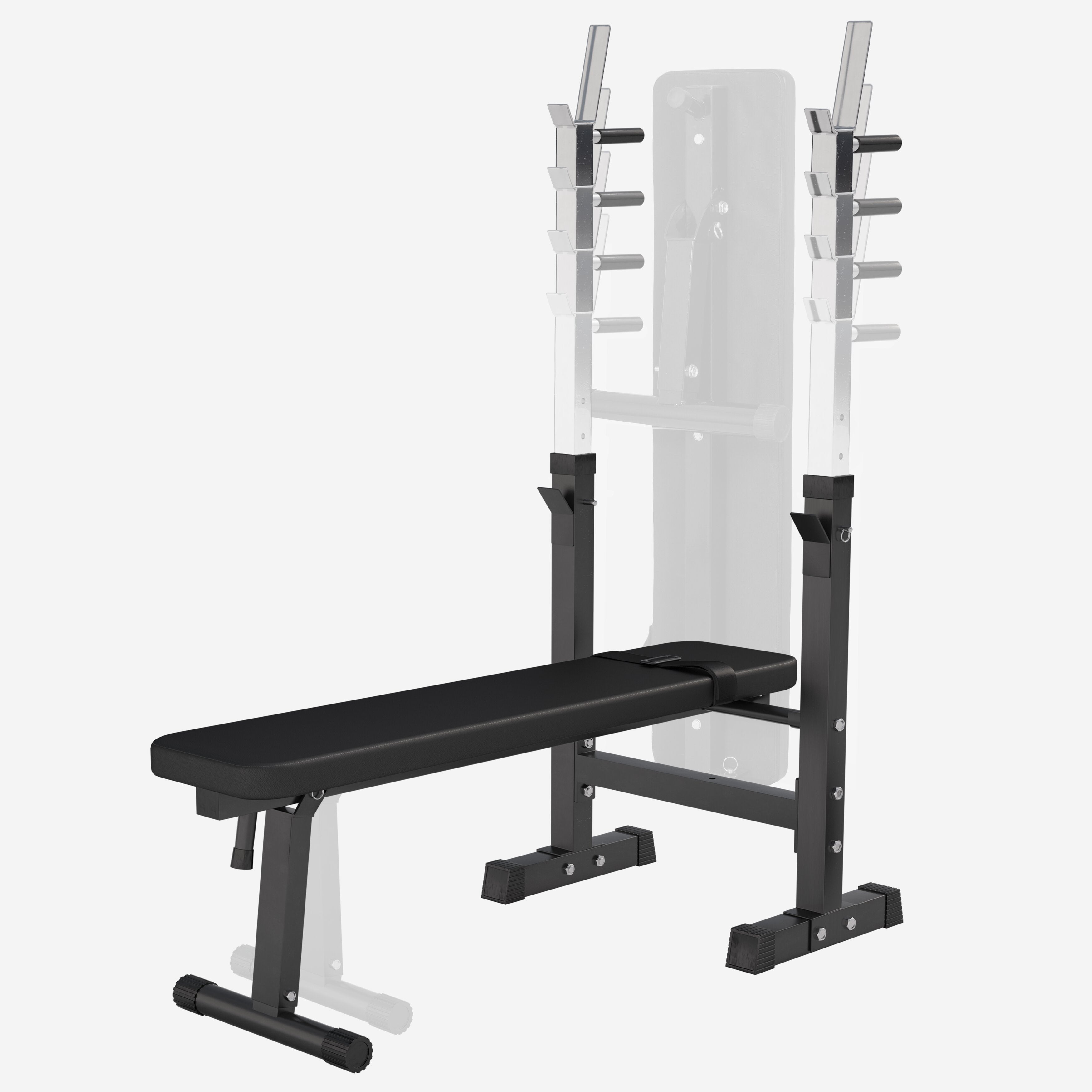 Reguliuojamas sunkumų kilnojimo suolas + 70 kg štangos rinkinys