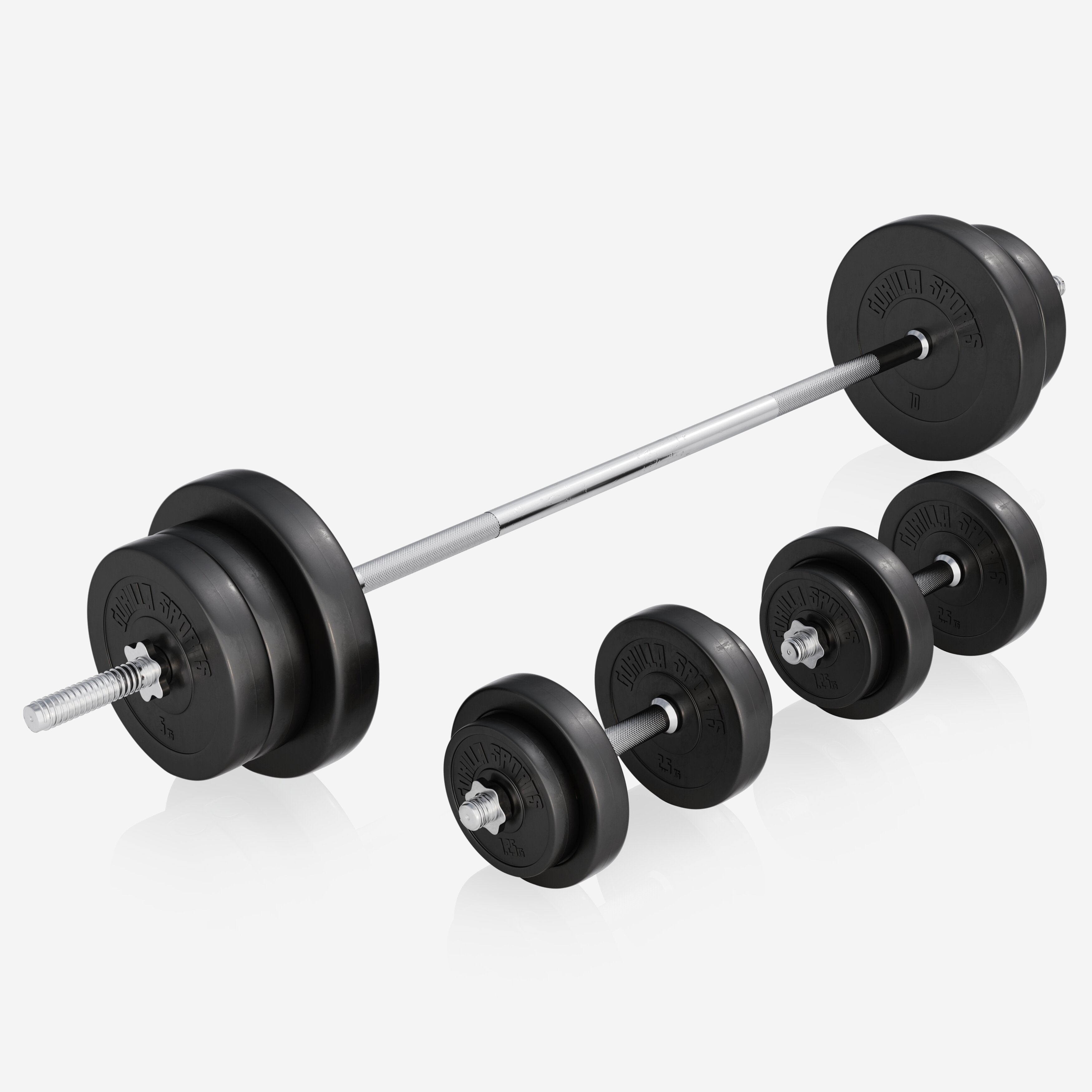 Reguliuojamas sunkumų kilnojimo suolas + 70 kg štangos rinkinys