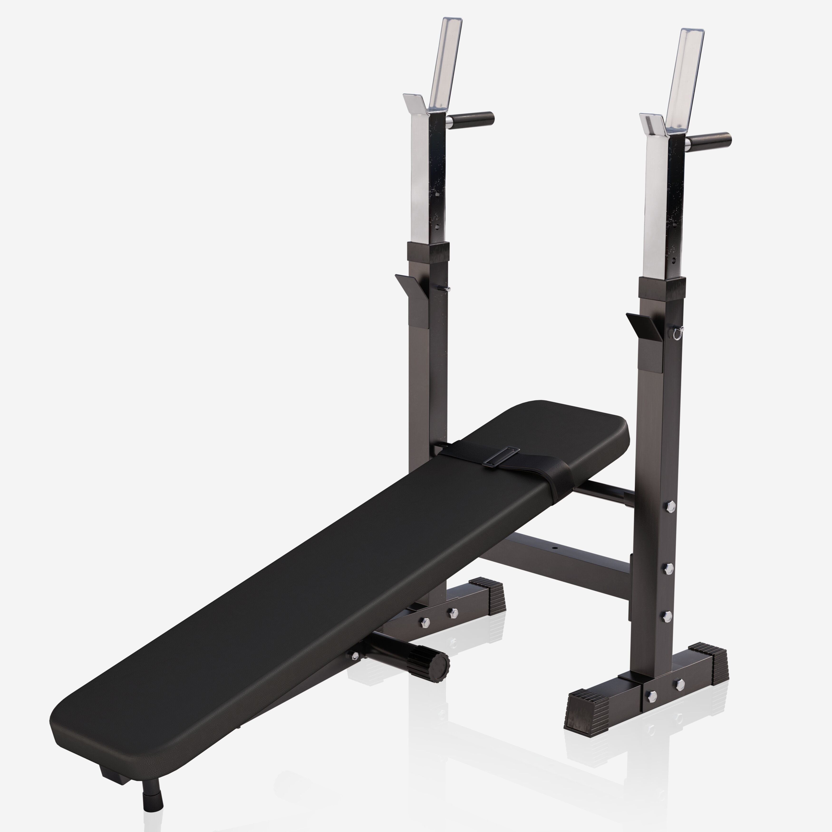 Reguliuojamas sunkumų kilnojimo suolas + 70 kg štangos rinkinys