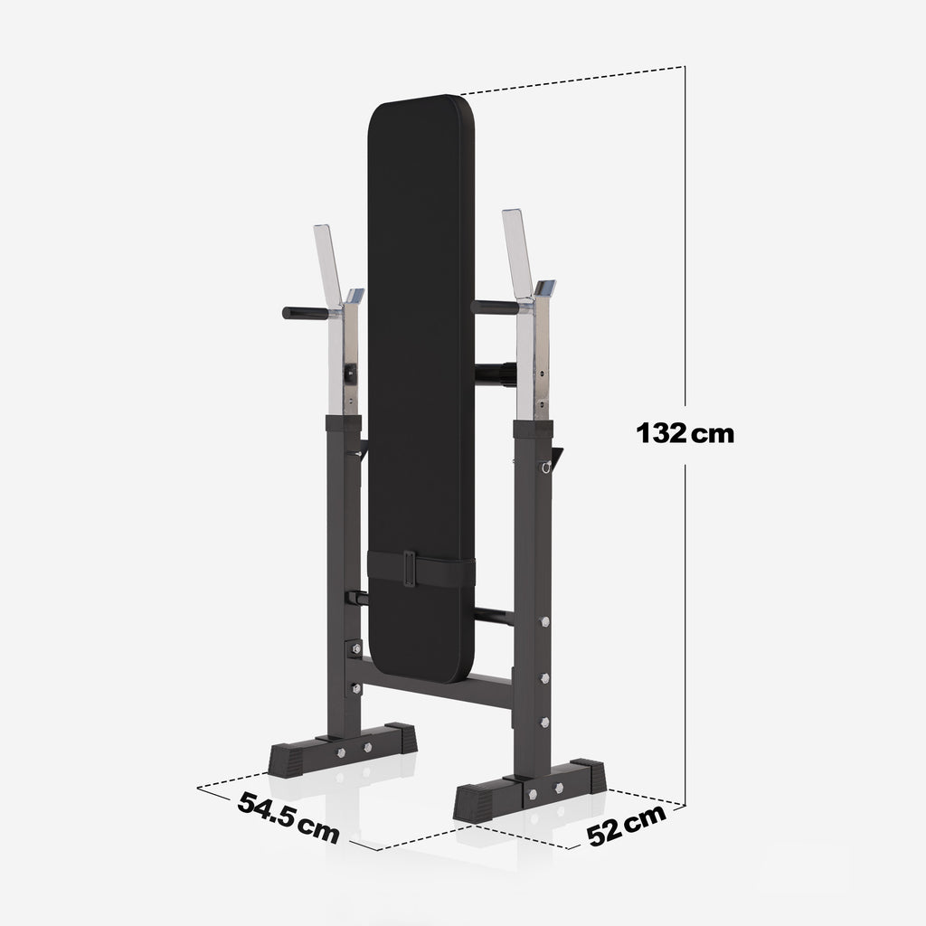 Reguliuojamas svorių kilnojimo suoliukas ir štangos komplektas 100 kg