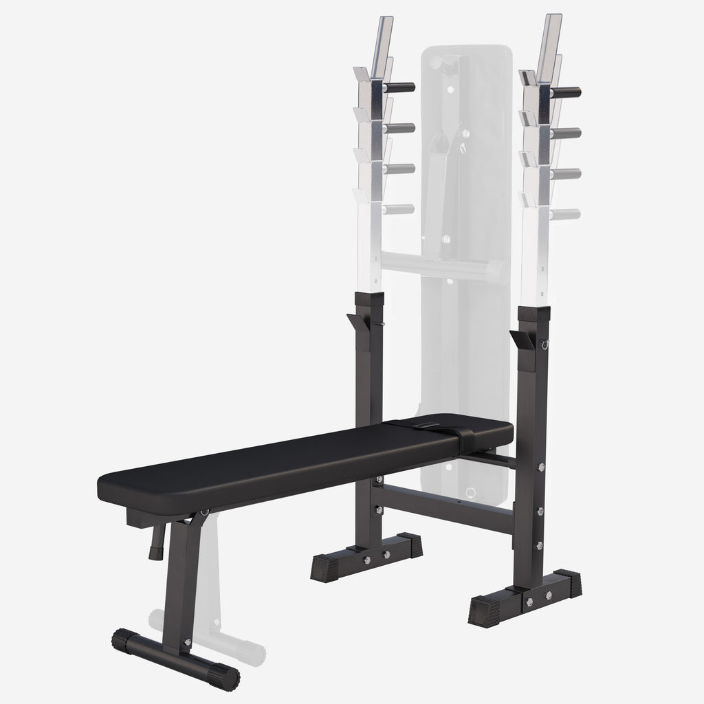 Reguliuojamas svorių kilnojimo suoliukas ir štangos komplektas 100 kg