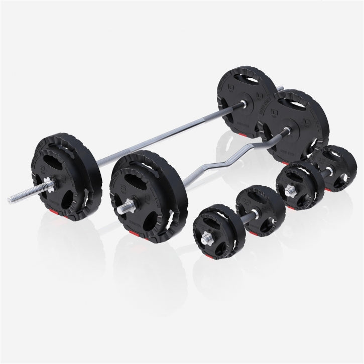 Reguliuojamas svorio suolelis + 100 kg štangos komplektas