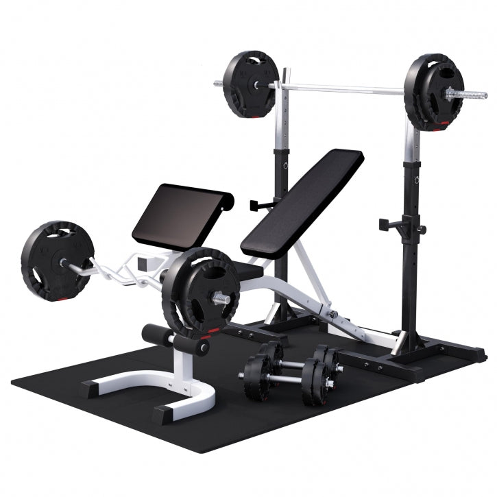 Reguliuojamas svorio suolelis + 100 kg štangos komplektas