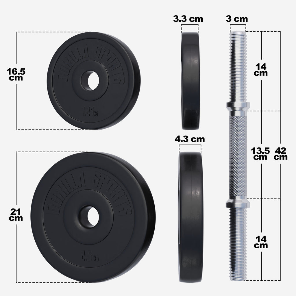 Reguliuojamas vinilinių hantelių rinkinys 20 kg
