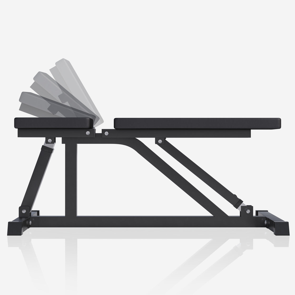 Reguliuojamas nuožulnus suoliukas max 200 kg, Black Edition