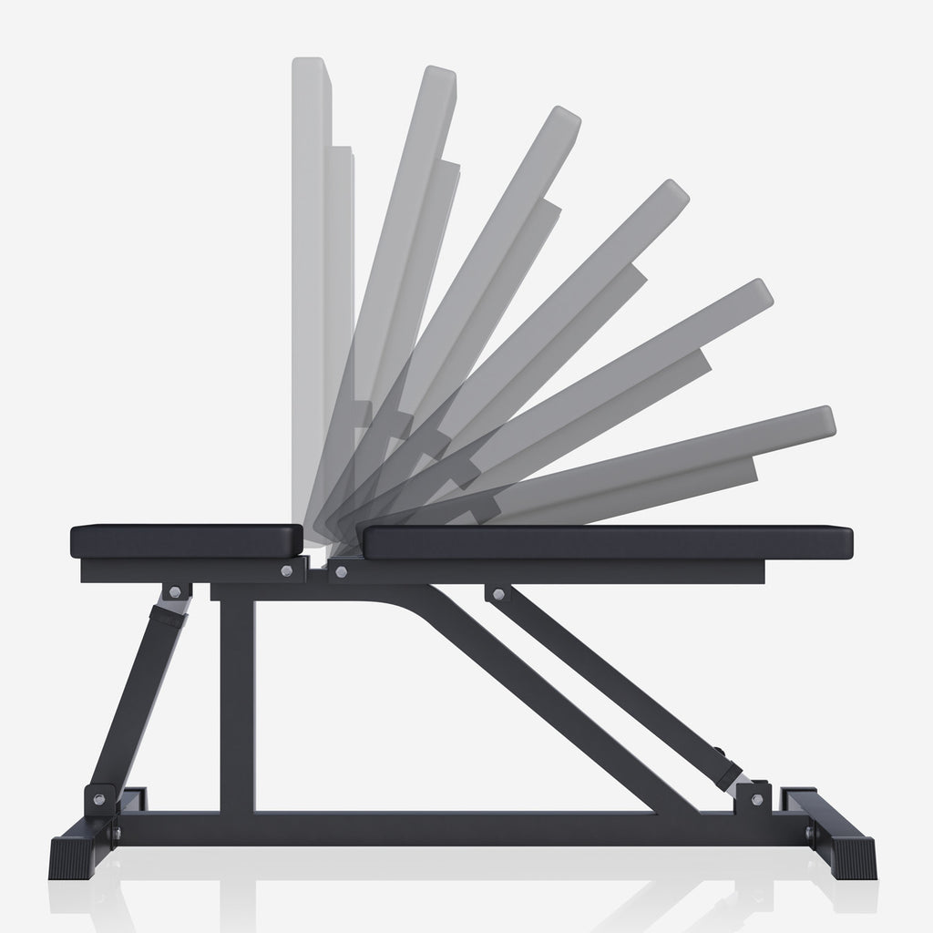 Reguliuojamas nuožulnus suoliukas max 200 kg, Black Edition