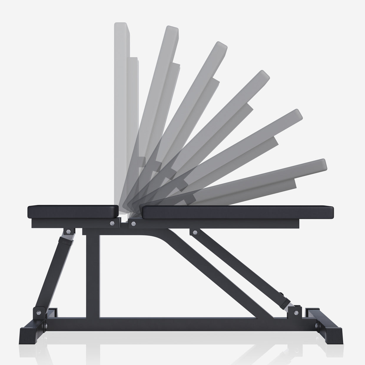 Reguliuojamas nuožulnus suoliukas max 200 kg, Black Edition