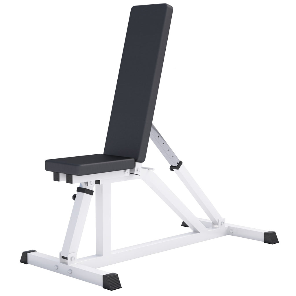 Reguliuojamas nuožulnus suoliukas max 200 kg, baltas