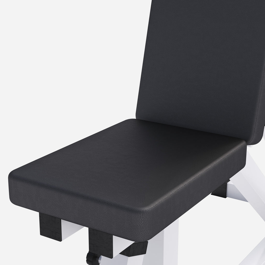 Reguliuojamas nuožulnus suoliukas max 200 kg, baltas