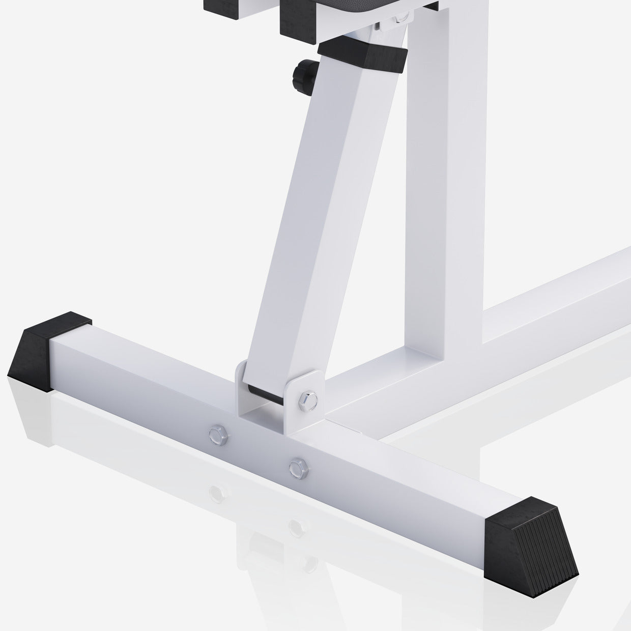 Reguliuojamas nuožulnus suoliukas max 200 kg, baltas
