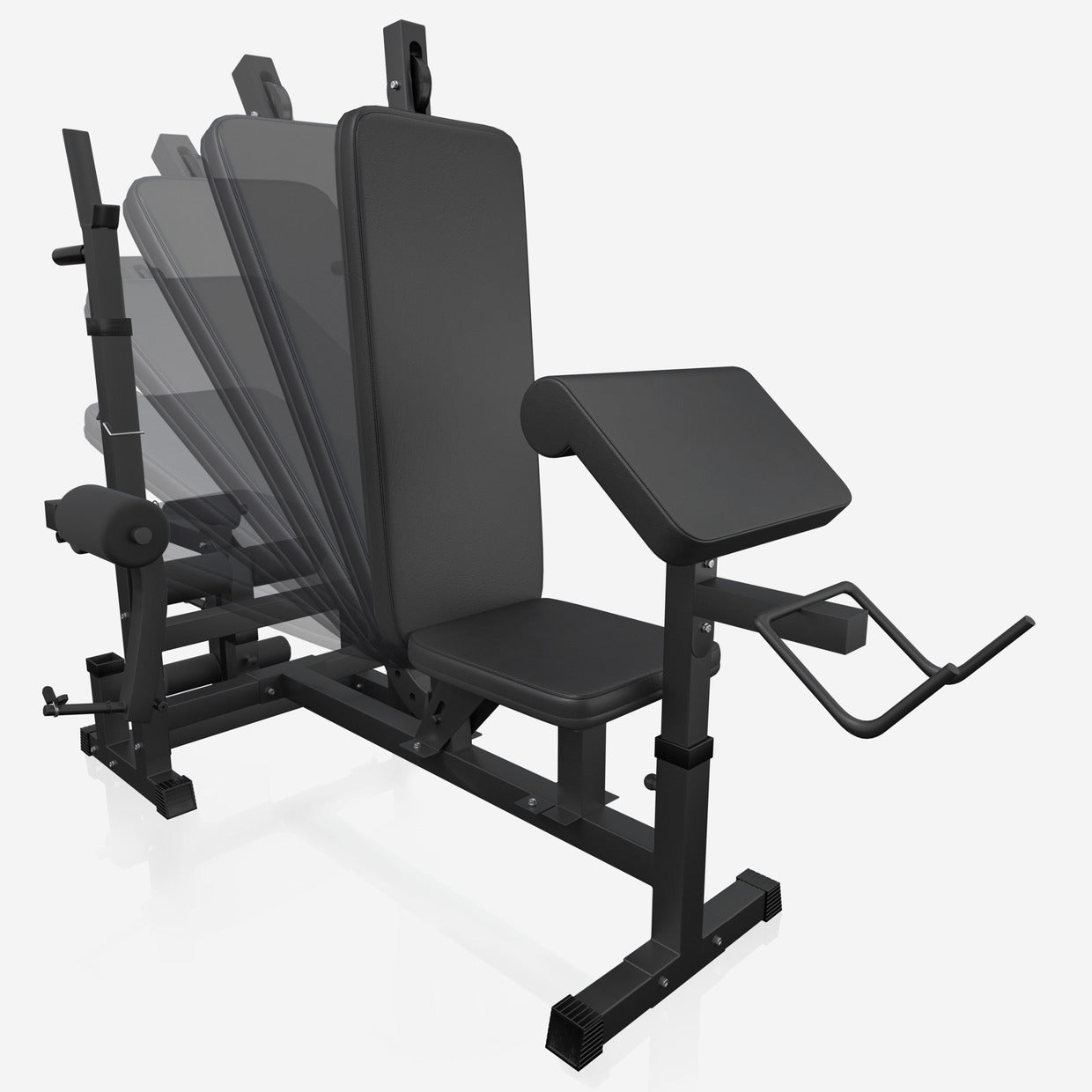 Reguliuojamas daugiafunkcis suoliukas max 280 kg, Black Edition