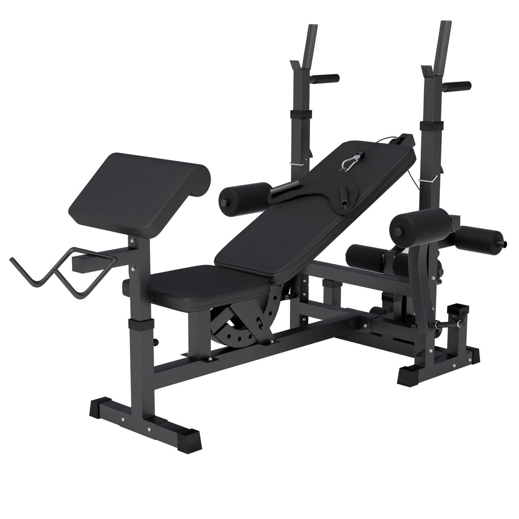 Reguliuojamas daugiafunkcis suoliukas max 280 kg, Black Edition