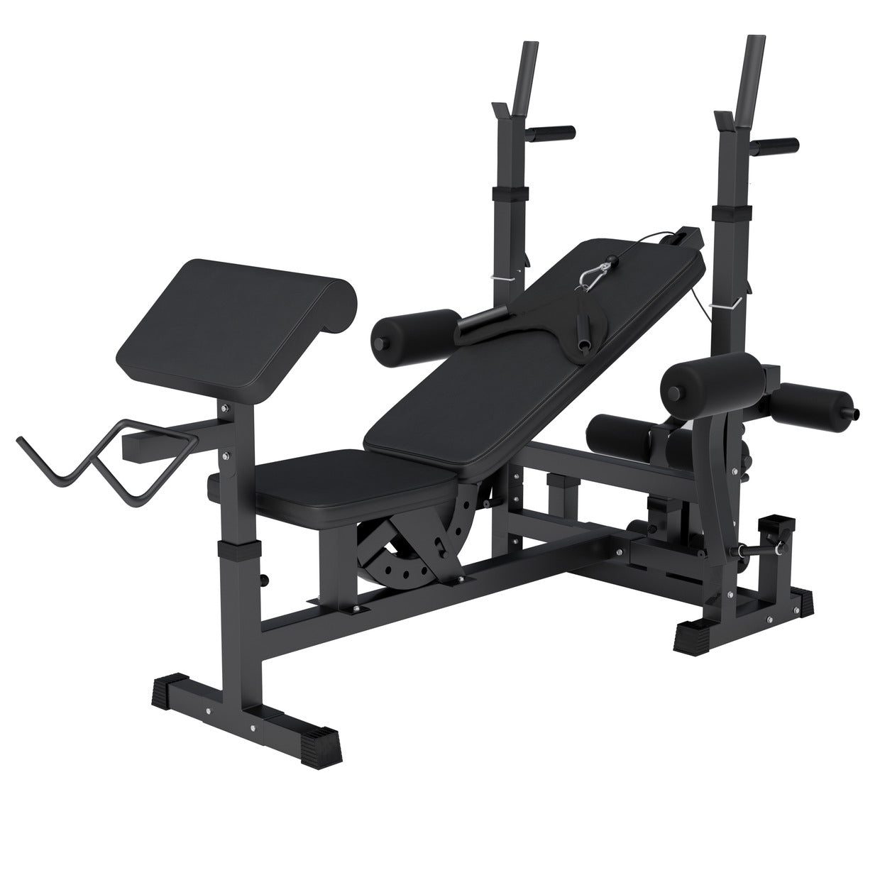 Reguliuojamas daugiafunkcis suoliukas max 280 kg, Black Edition