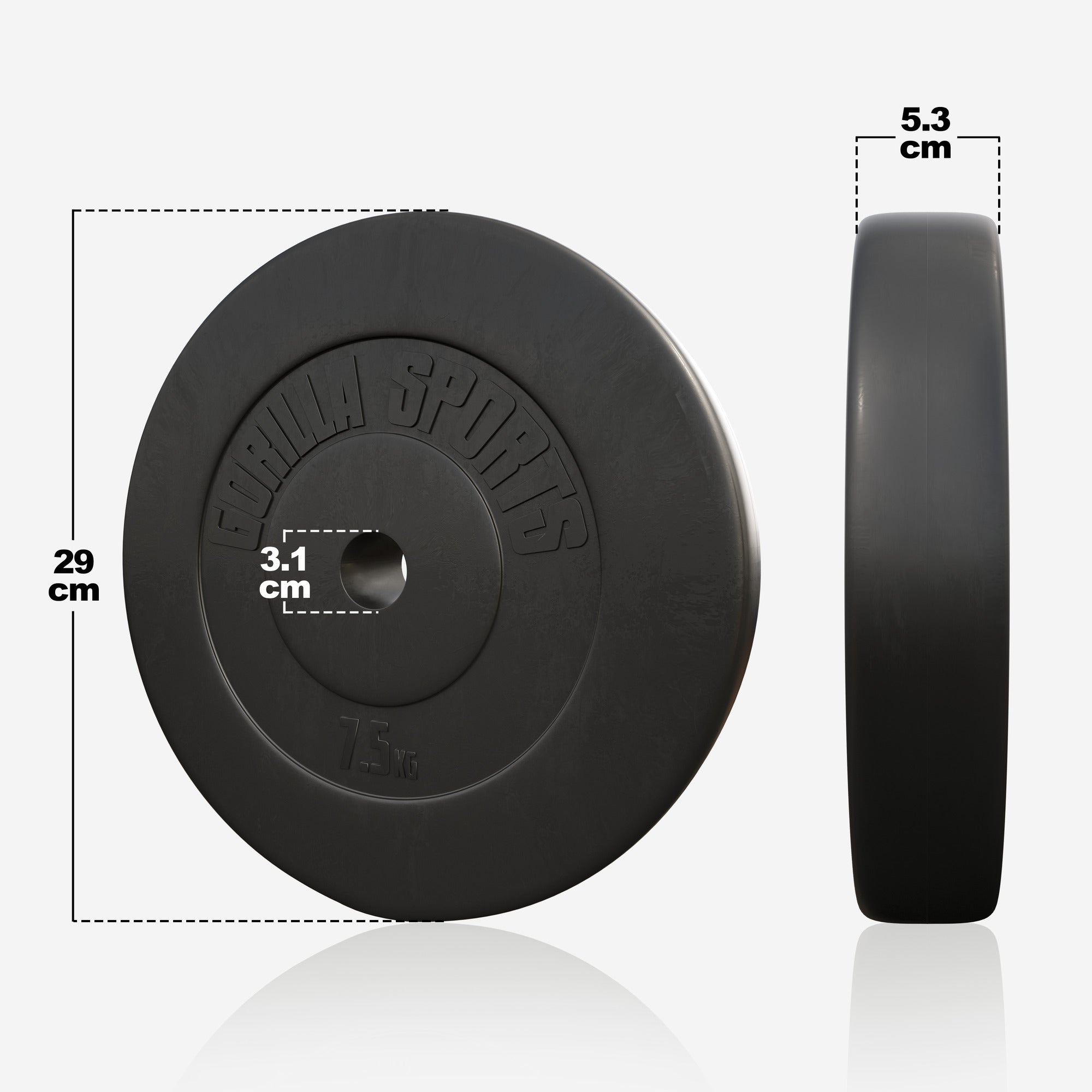 Viniliniai svorių diskai 4 x 7,5 kg, 30 mm