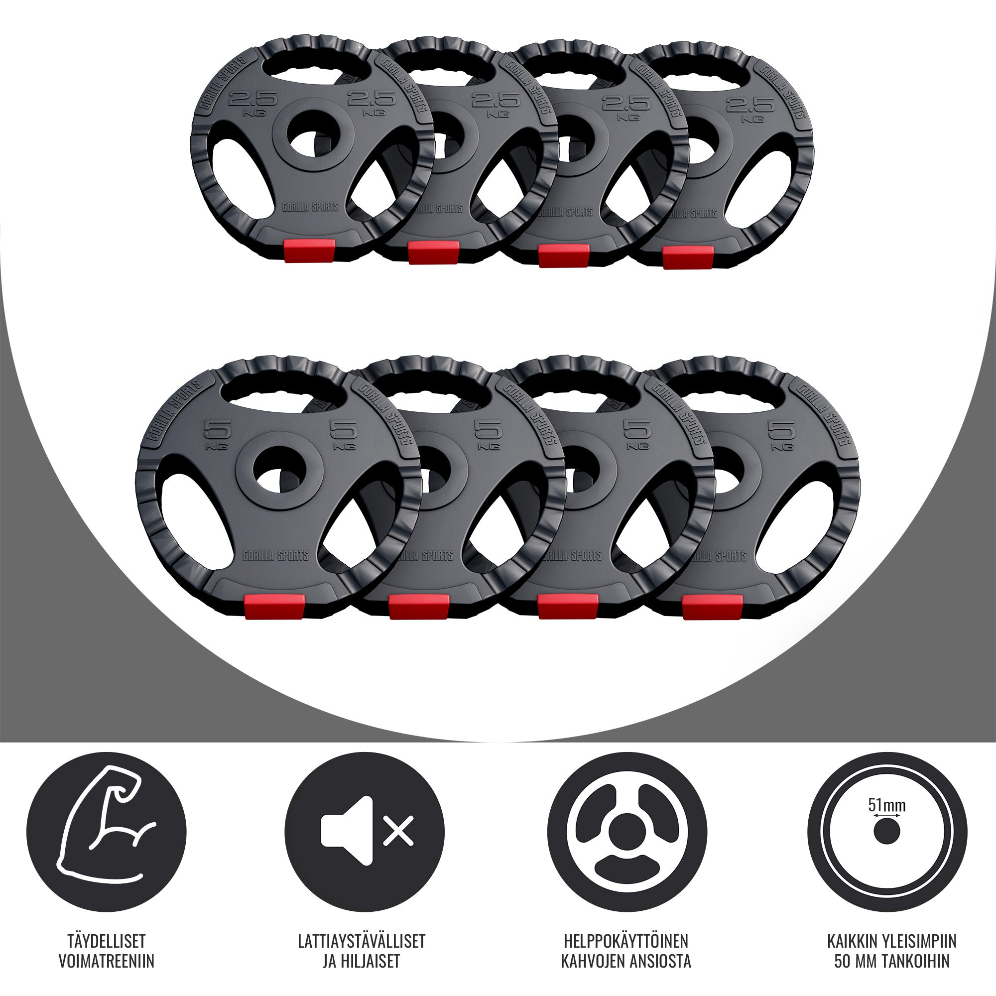 Tri Grip svorių diskų rinkinys 30 kg 50/51 mm