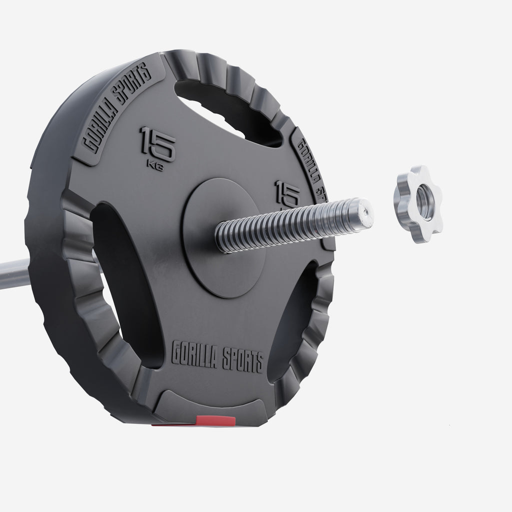 Viniliniai svorių diskai 2 x 15 kg su rankenomis, 30 mm