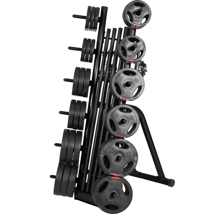Svorių diskų ir grifų stovas 30 mm svorių diskams, 170cm aukščio