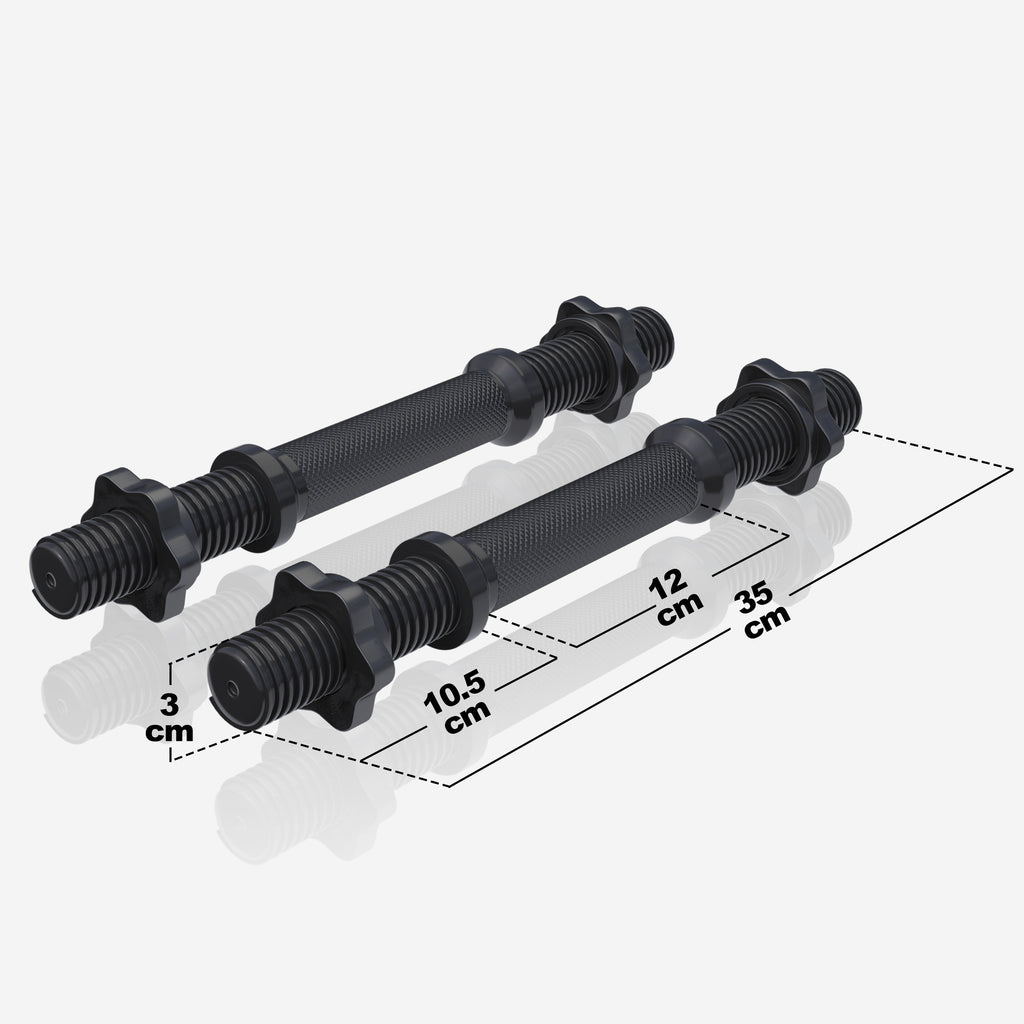 Hantelių grifai su srieginiais užraktais 30 mm, 35 cm, 2 vnt.